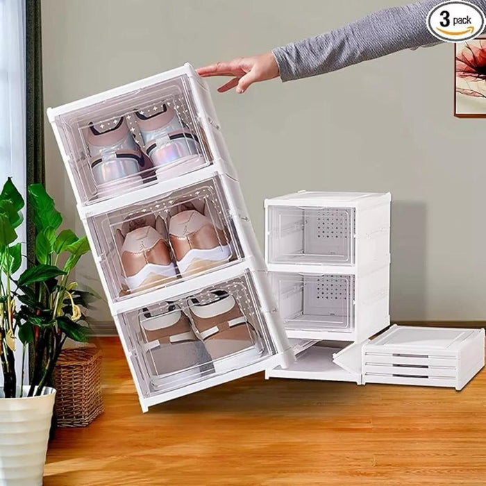 Organizador De Zapatos Plegables 3 Niveles Caja Organizadora