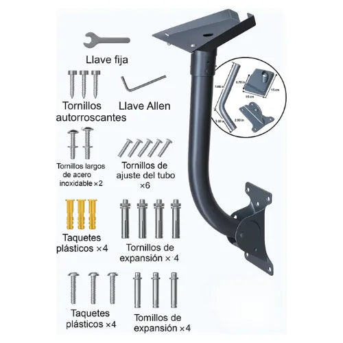 Soporte Mastil Antena Starlink Instalacion Angulo Ajustable
