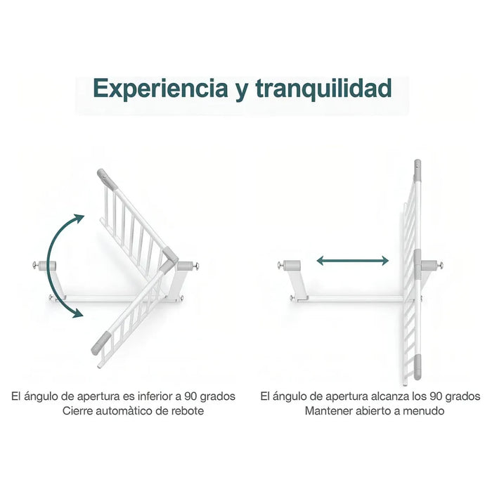 Puerta Seguridad Metál Escalera Reja Bebe Mascota 74 A 85 Cm
