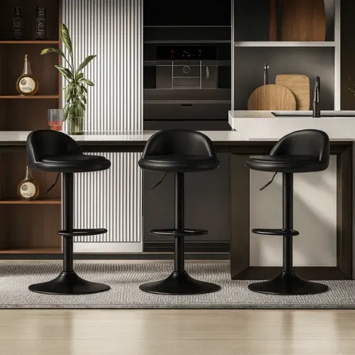 Silla Piso Bar Giratoria Altura Regulable Eco Cuero Taburete