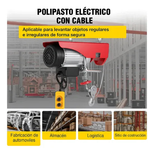 Polipasto Electrico Tecle De Levante Cadena Acero 510w 200kg
