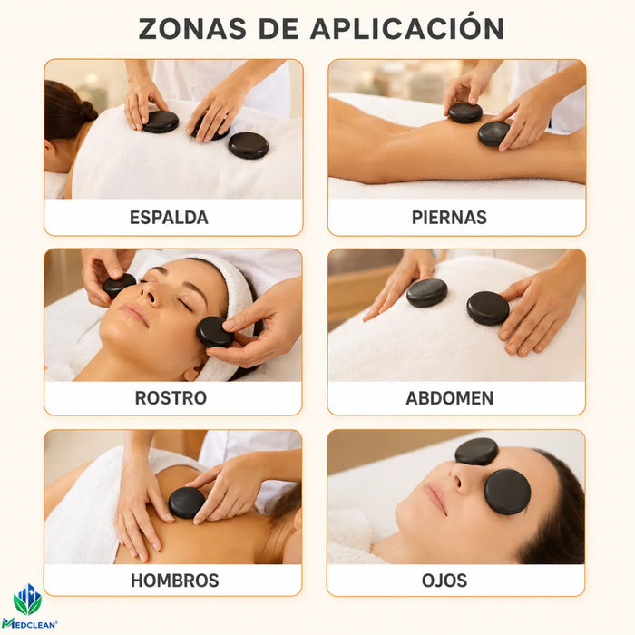 Maletin De Piedras Calientes Masaje Calentador Basalto 16pcs