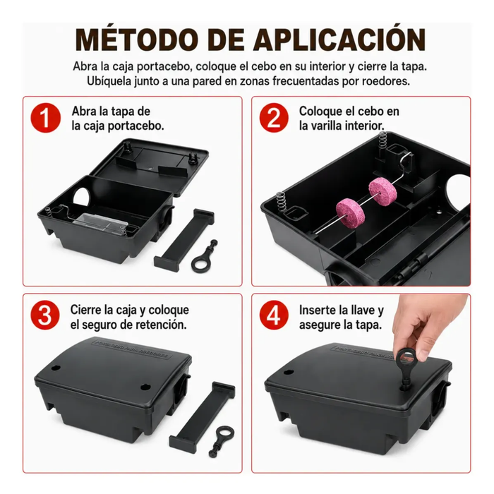 Caja De Almacenamiento Cebo Profesional Rata Llave Roedores