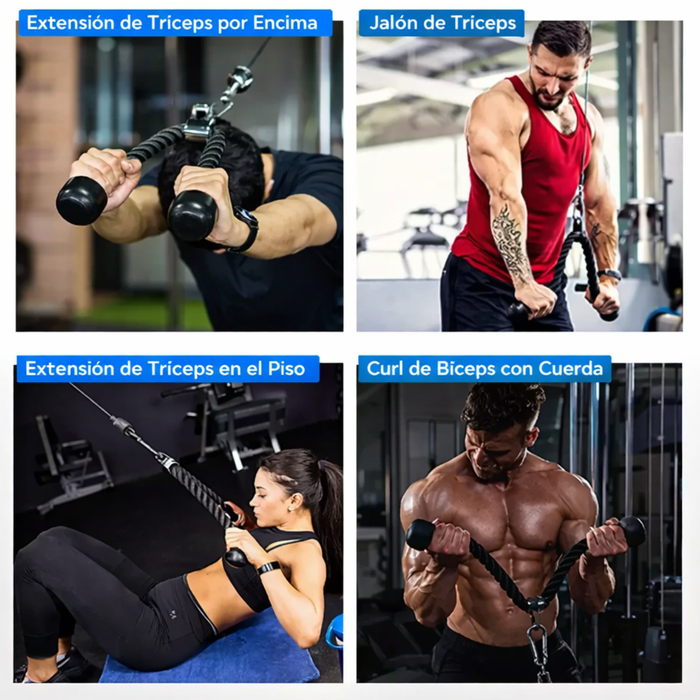 Agarres Ganchos Polea Entrenamiento Gym Triceps Multifuncion