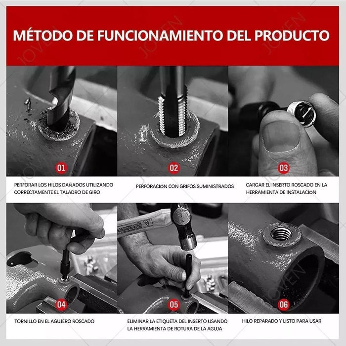 Kit 131 Insertos Helicoil Reparacion Hilos Dañados