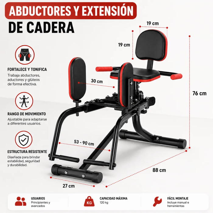Banco Multifuncional De Abductores Fitness Pierna Cadera Gym