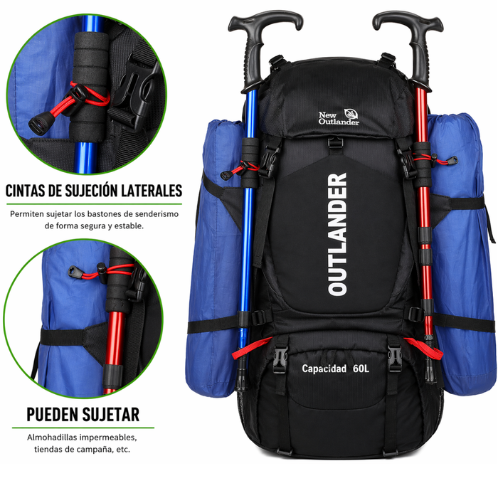 Mochila De Trekking Senderismo Acampar Camping Outdoor 60lts
