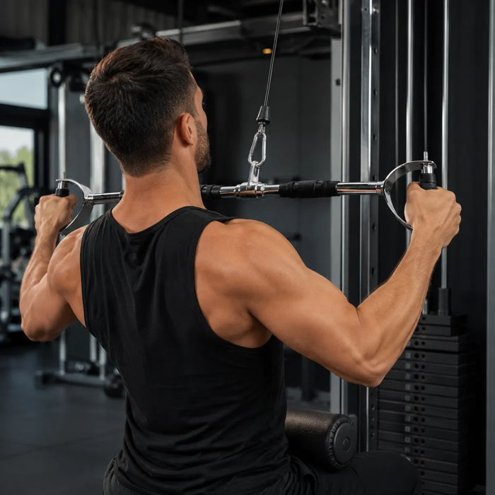 Barra Dorsal De Gimnasio Polea Agarre Cromada Fitness Tricep
