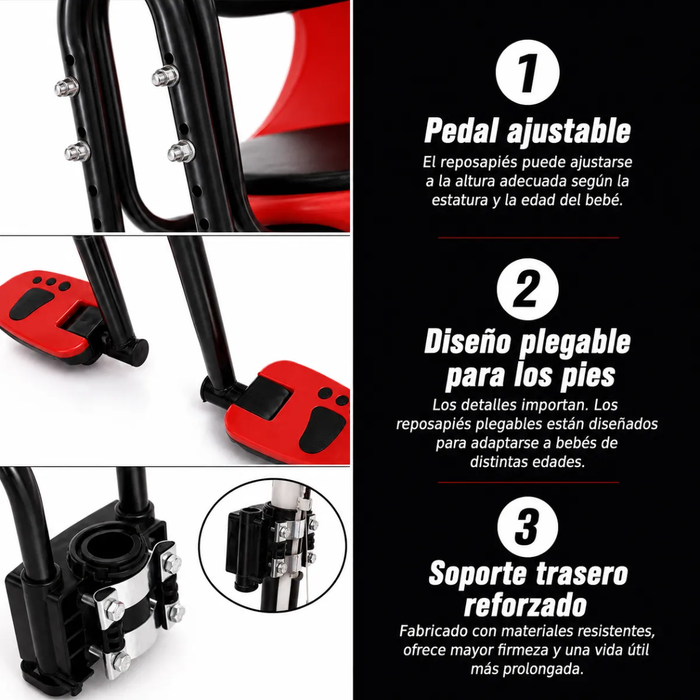 Asiento Silla Frontal Universal Bicicleta Niños Reposabrazos