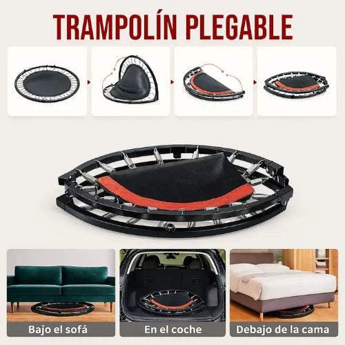 Trampolín Fitness Redondo Plegable Yoga Cama Elastica 120cm