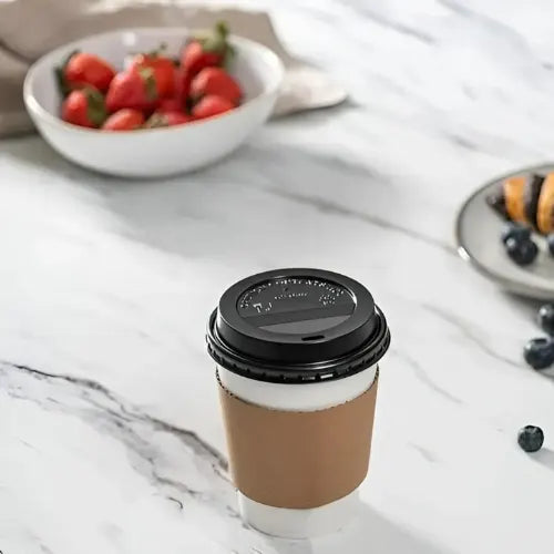 50 Vasos Cafe Kraft 8oz Desechable Polipapel Tapa 236ml Post