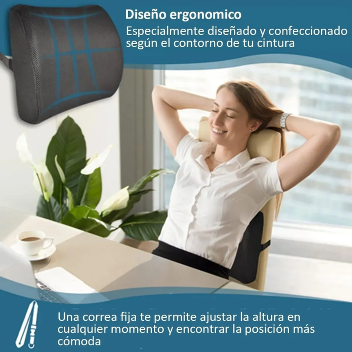 Cojin Corrector Espalda Lumbar Silla Oficina Auto Ergonómico