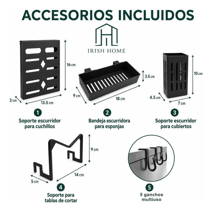 Secador Escurridor Cocina Loza Platos Metalico De 2 Niveles