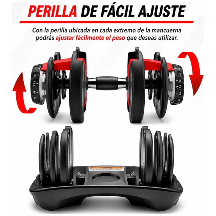 Mancuerna Dumbbell Ajustable Automatica Gym Discos 2.5-24kg