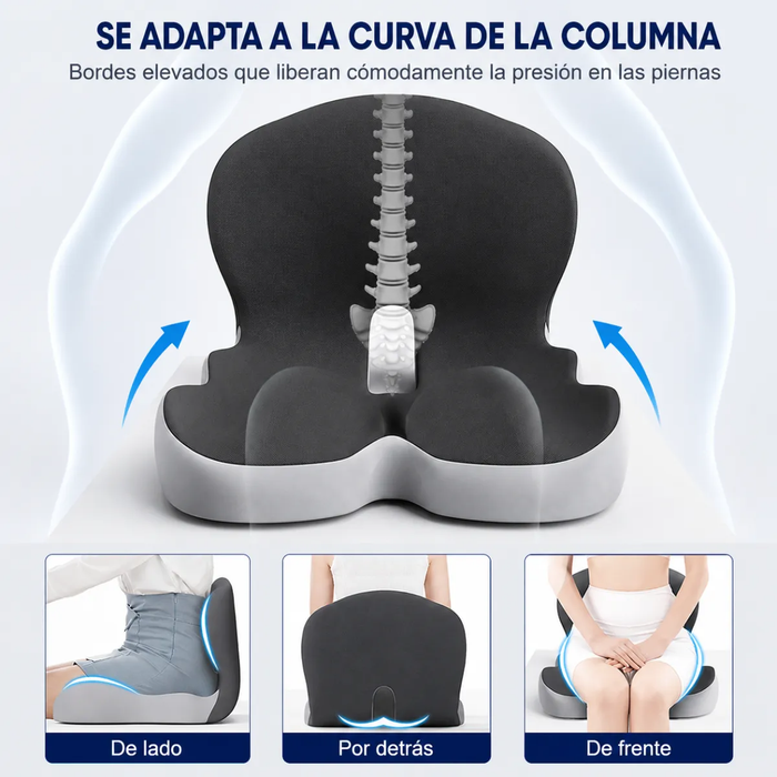 Cojin Memoria Lumbar Ortopedico Viscoelastica Asiento Silla