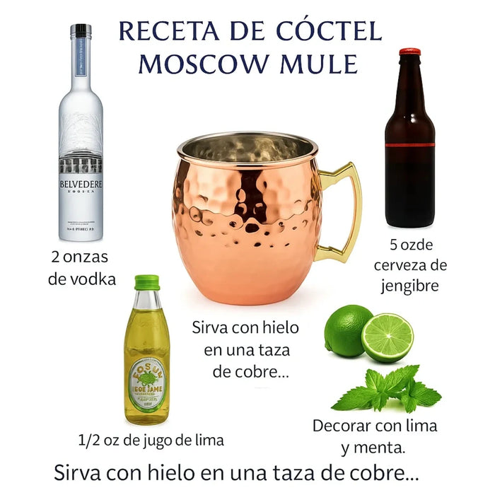 X2 Vasos Mugs Cobre Moscow Mule Tragos Mojitos Coctel 500ml