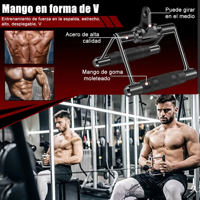 Set Agarres Ganchos Polea Gym Barras Cuerda Tobilleras 10pcs