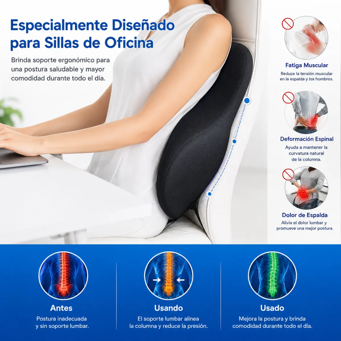 Cojin Corrector Espalda Lumbar Silla Oficina Ergonomico Auto
