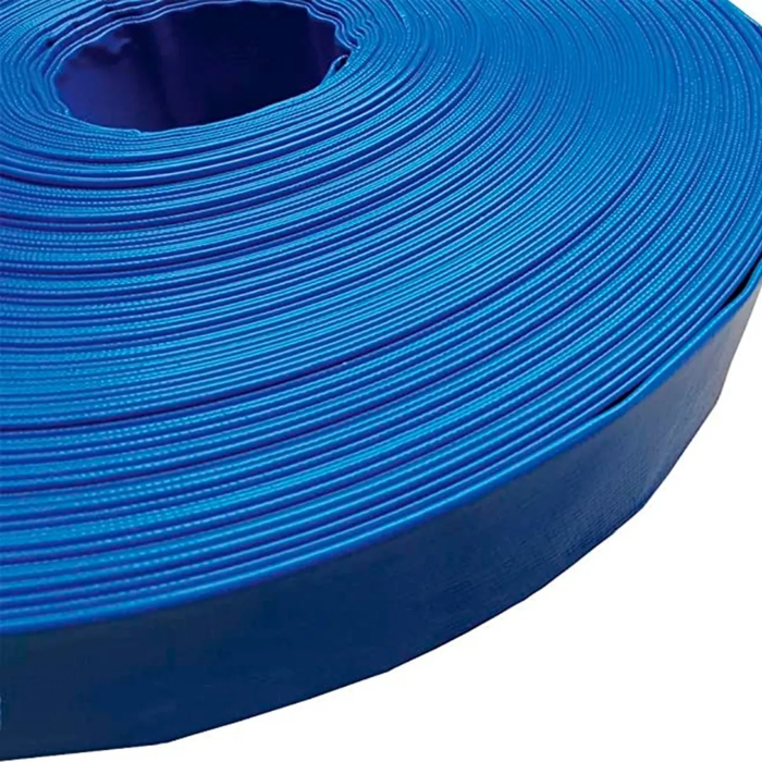 Manguera Plana Motobomba Pvc 4 Bar Riego Layflat 2 50mts Azul