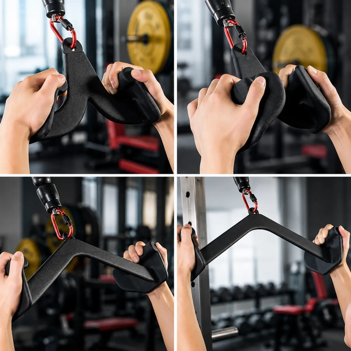 Kit Agarres Poleas Gym Barra Ejercitar Espalda Y Trícep 5pzs
