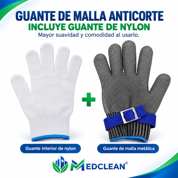 Guante Anticorte Carnicero Acero Inoxidable Multifunciona