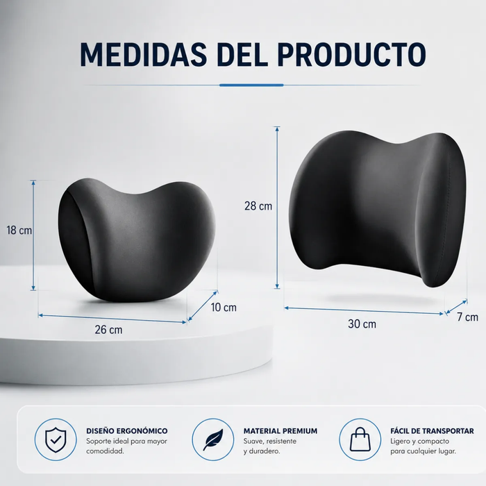 Cojin Corrector Espalda Lumbar Reposacabezas Asiento De Auto