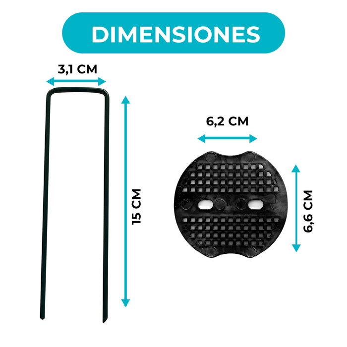 Kit 100 piezas Estacas De Césped Grapas Fijacion  Juntas Jardin