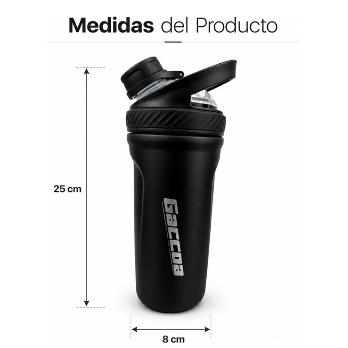 Shaker Vaso Proteina Mezclador Termico Acero Inoxidable 24oz
