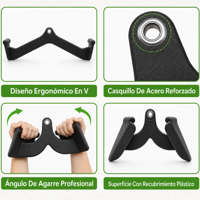 Kit Agarres Poleas Gym Barra Ejercitar Espalda Y Trícep 5pzs