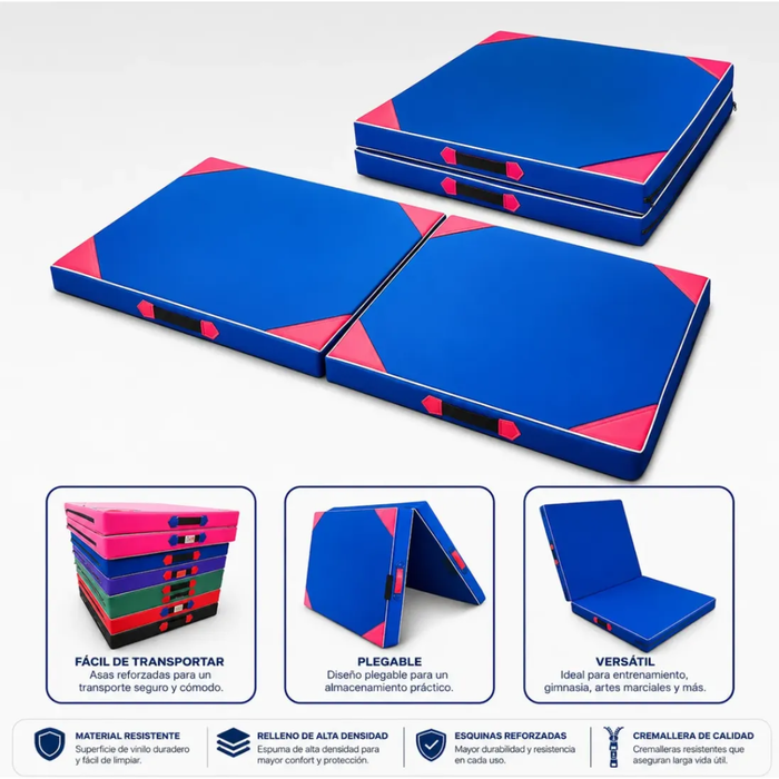 Colchoneta Deportiva Plegable Lona Ejercicio Antideslizante