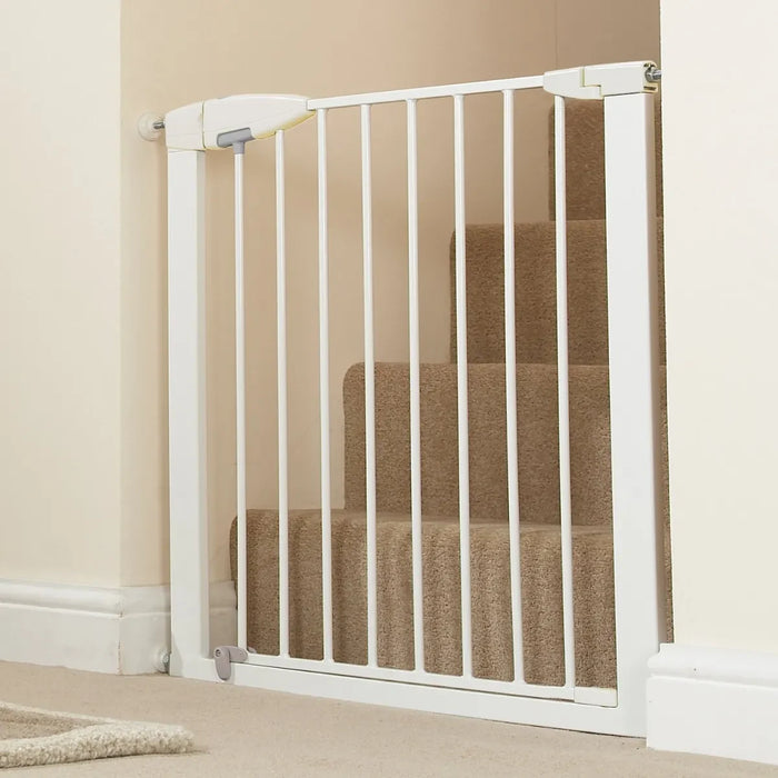 Puerta Seguridad Metál Escalera Reja Bebe Mascota 74 A 85 Cm