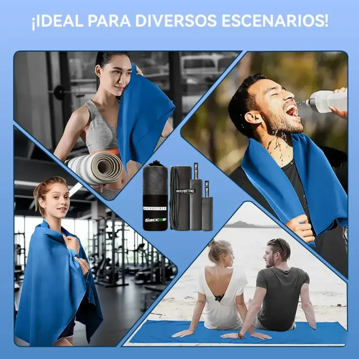 Set 3x Toallas Microfibra Secado Rapido Baño Viaje Playa Deporte