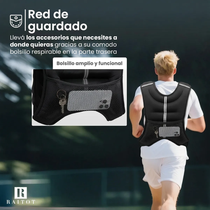Chaleco Peso Ajustable Crossfit Reflectante Ejercicios Negro