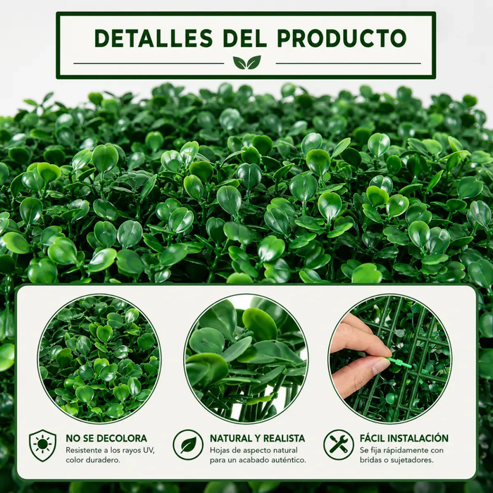 X10 Jardin Vertical Muro Palmeta Artificial Trebol 60x40 Cm Rectangula