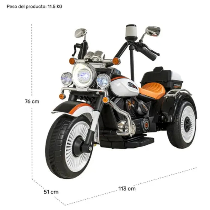 Motocicleta Montable Chopper Niños Policia Bluetooth Usb 12v