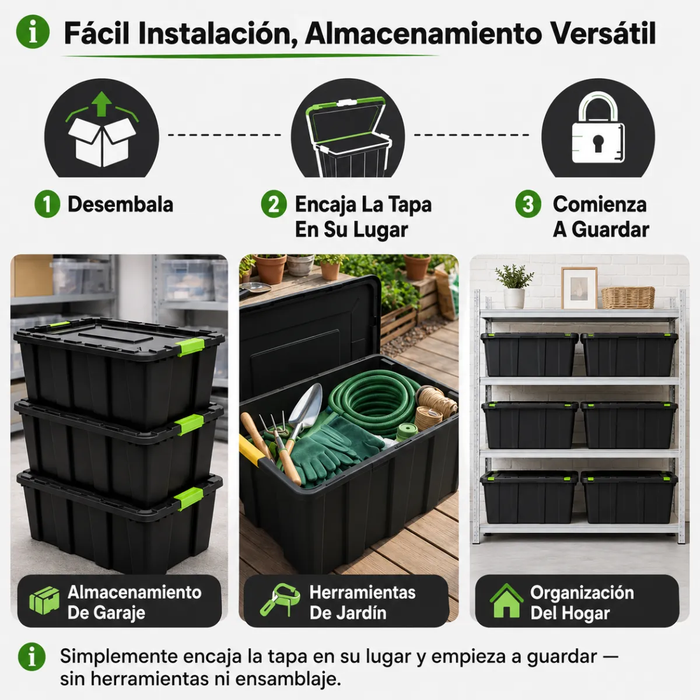 Caja Organizadora Herramientas Baul Apilable Abs 100 Litros
