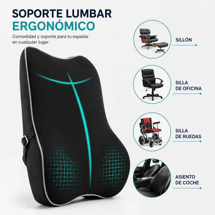 Cojin Soporte Ergonomico Lumbar Ortopedico Oficina Espalda