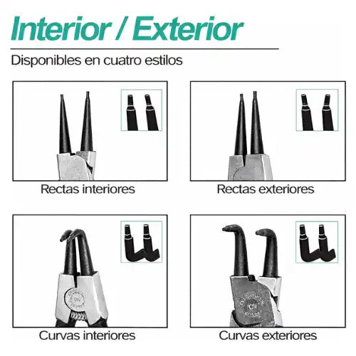 Set De 4 Alicates Punta Precisión Anillo 7 Pulgadas