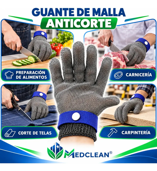 Guante Anticorte Carnicero Acero Inoxidable Multifunciona