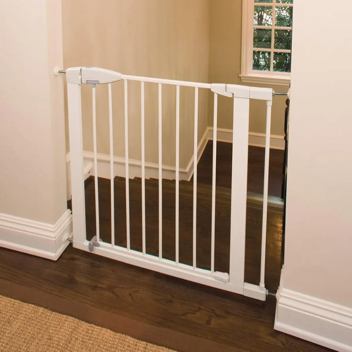 Puerta Seguridad Metál Escalera Reja Bebe Mascota 74 A 85 Cm