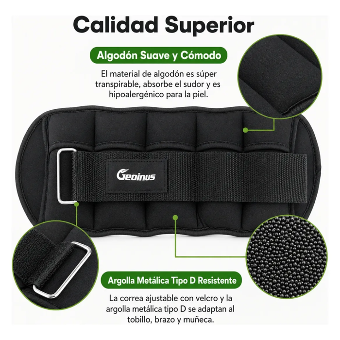 Par Pesas De Tobillo Fitness Gym Tobillera Peso 1.5kg / 3kg