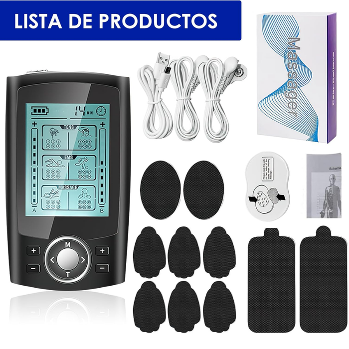 Masajeador Electroestimulador Portatil Tens Electroterapia Negro