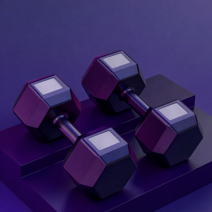 Par Mancuernas Pvc Hexagonal Gym Pesas Caucho Gimnasio Negro