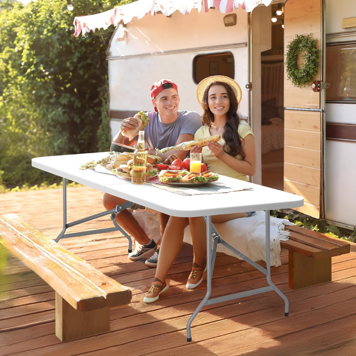 Mesa Plegable Terraza Maleta Portatil Camping Jardin 180x70