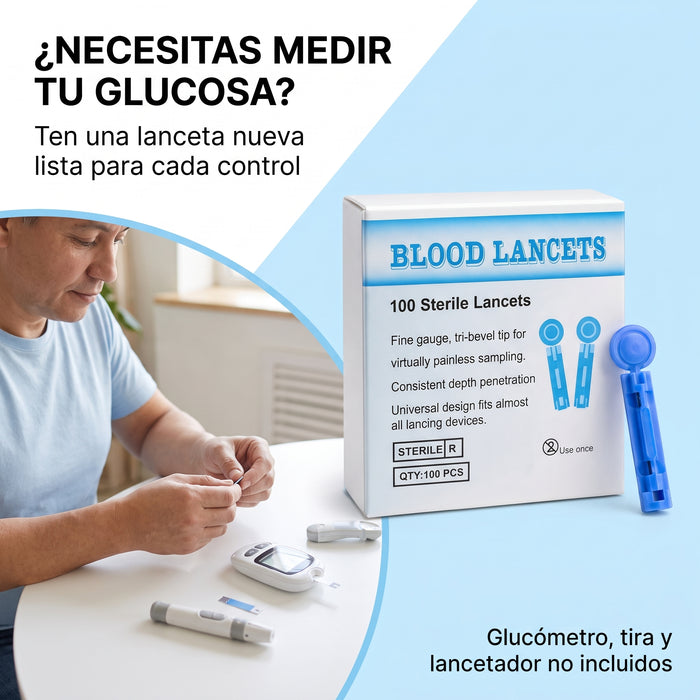 X100 Lancetas Esteril Glicemia Lancetas Insulina Universal