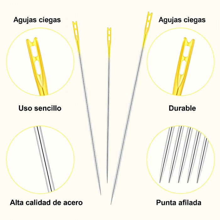 Pack X12 Agujas Para Coser A Mano Agujas Para Ciegos Agujas