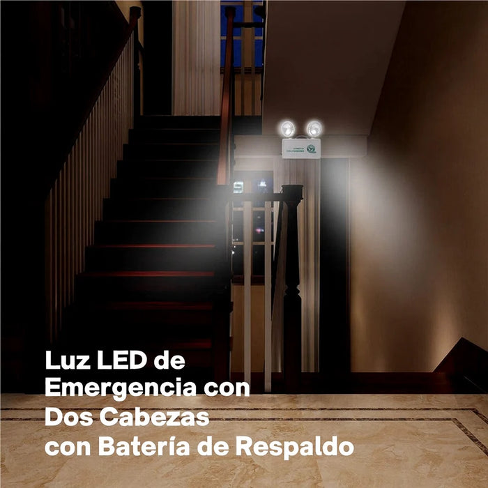 Lampara Emergencia Luz Led 2 Focos Recargable Automatica 220
