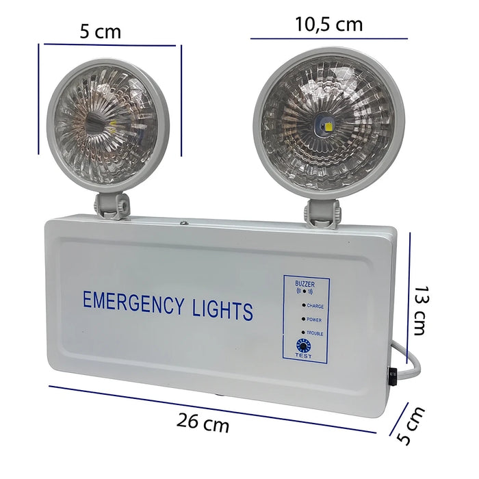 Lampara Emergencia Luz Led 2 Focos Recargable Automatica 220