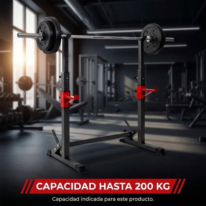 Press Banca Multifuncional Rack Squat Porta Pesa Ajustable