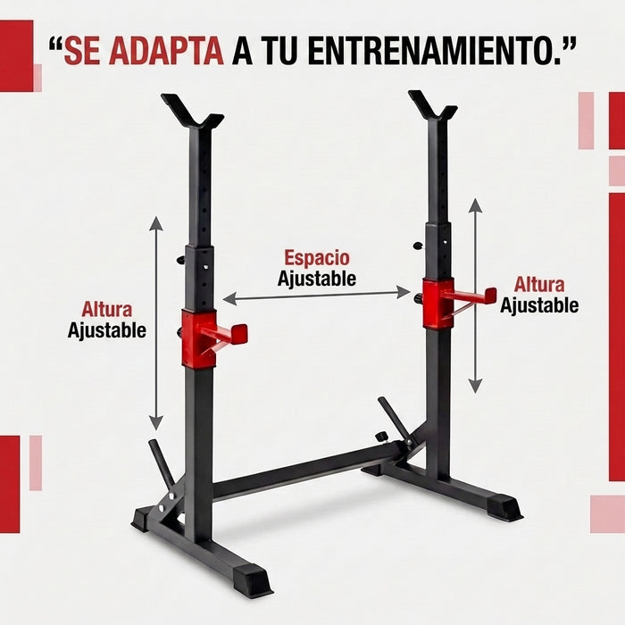 Press Banca Multifuncional Rack Squat Porta Pesa Ajustable